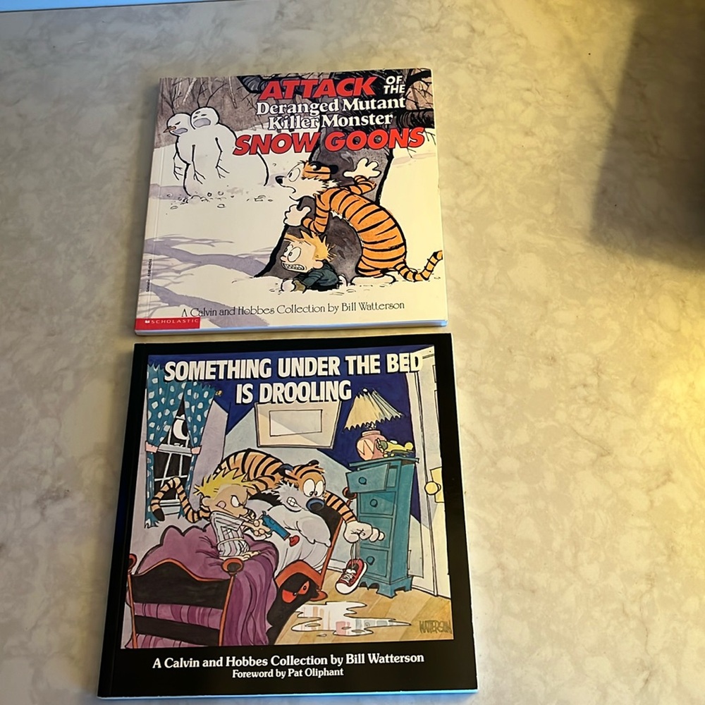 Calvin Hobbes books. Two Vintage 80’s and 90’s soft cover by Bill Watte… - Picture 1 of 4